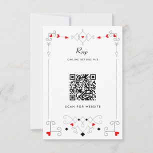 Cartons Réponse Vegas Cupid's Hearts and Diamonds Mariage QR Code