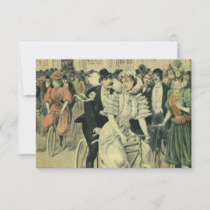 Cartons Réponse Vélo neuf mariée et mariée Mariage victorienne