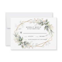 Verdure vert et or Géométrique Mariage rustique