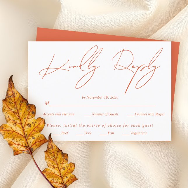 Cartons Réponse Verona coucher de soleil orangé script calligraphi (Créateur téléchargé)