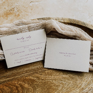 Cartons Réponse VERONA Sunset Mauve Mariage du choix de repas