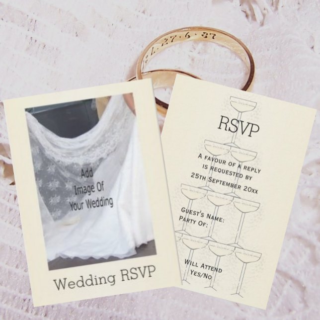 Cartons Réponse Verres à Champagne Mariage (Créateur téléchargé)