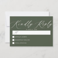 Vert de la forêt foncée | Mariage de script simple