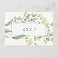 Vert feuilles | Mariage de cadre en aquarelle tend