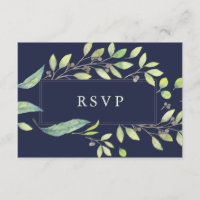 Vert feuilles | Mariage en Aquarelle bleu foncé RS
