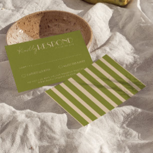 Cartons Réponse Vert mousse classeux argent ancien mariage de luxe