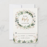 Vert or Elégant Aquarelle Boho Mariage feuille
