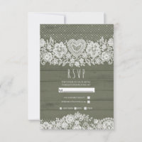 Vert sauge Bois rustique dentelle Mariage à la fer