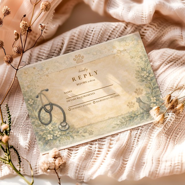 Cartons Réponse Veterinary White Coat Graduation Party (Créateur téléchargé)