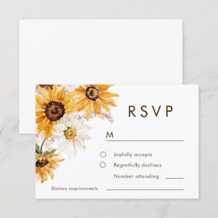 Cartons Réponse Vibrant Gras Sunshine Floral Mariage