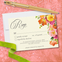 Vibrant Summer Floral Yellow Orange Pink Wedding