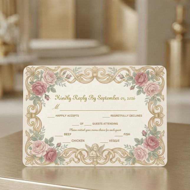 Cartons Réponse Victorien Ange Putto Ornement Floral à Rinceaux (Créateur téléchargé)