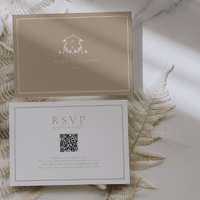 Cartons Réponse Vins intemporels Crest beige QR Code (Créateur téléchargé)