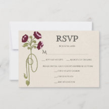 Vintage Art Nouveau Burgundy Pink Flowers Meals