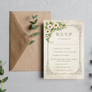 Cartons Réponse Vintage blanc marguerite Floral romantique Rustiqu