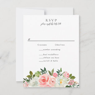 Cartons Réponse Vintage Blush rose et ivoire Rose Garland