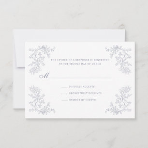 Cartons Réponse Vintage Floral Chinoiserie Cadre Mariage