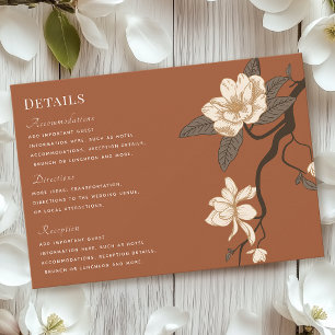 Cartons Réponse Vintage Magnolia Mariage Terracotta Détails