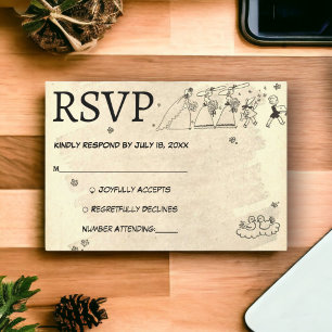 Cartons Réponse Vintage Retro Vieux Mariées Mariées Mariage rustiq