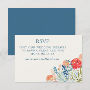Cartons Réponse Vintage Watercolor Florals Boho Mariage Website