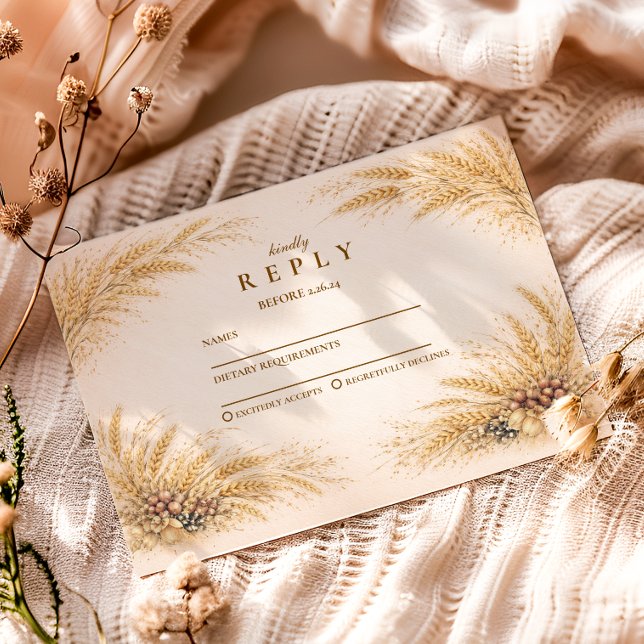 Cartons Réponse Vintage Wheat Field Graduation Party (Créateur téléchargé)