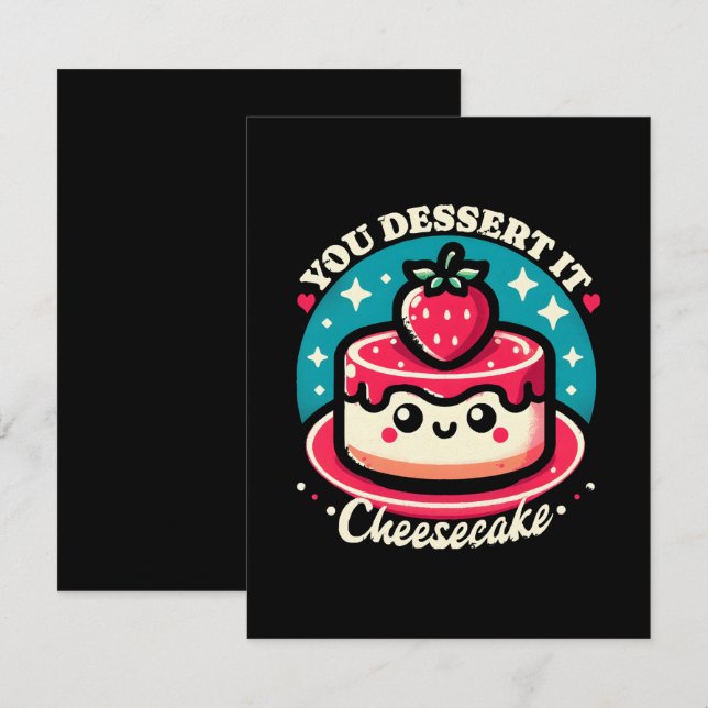 Cartons Réponse Vous le méritez - Cheesecake Kawaii (Devant / Derrière)