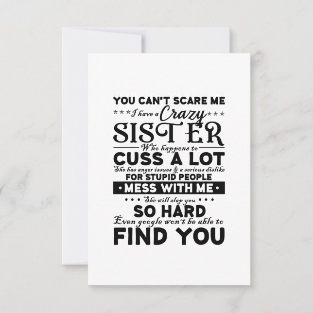 Cartons Réponse Vous Ne Pouvez Pas Me Faire Peur J'Ai Une Fou Soeu (Devant)