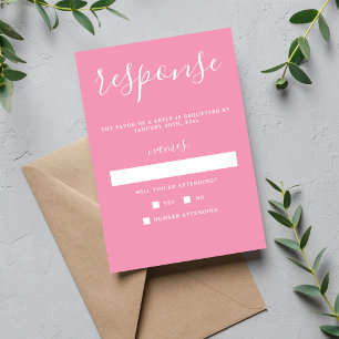 Cartons Réponse Vrai Simplicité 1 Ballet rose minimaliste Mariage