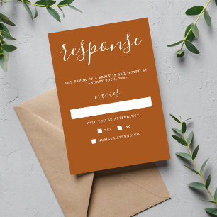 Cartons Réponse Vrai Simplicité 1 Terre Cuite Mariage Minimaliste