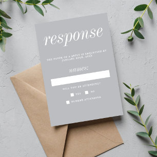 Cartons Réponse Vrai Simplicité 2 Gris Sterling Mariage minimalist