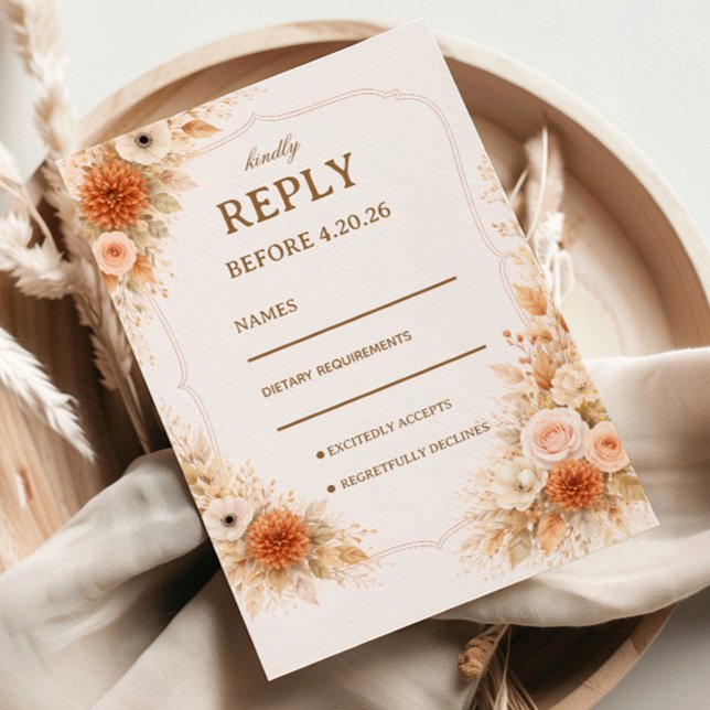 Cartons Réponse Warm Neutral Floral Response (Créateur téléchargé)