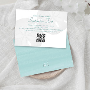 Cartons Réponse Watercolor Beach Wedding Sand Dollar