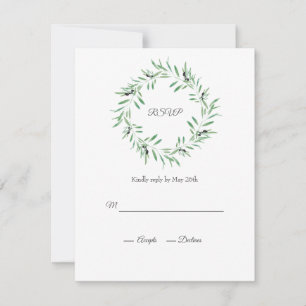 Cartons Réponse Watercolor Black Olive Wreath