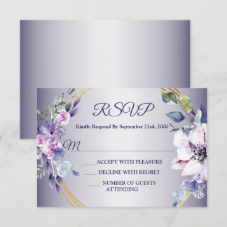 Cartons Réponse Watercolor Pink Floral Geometric Golden Purple