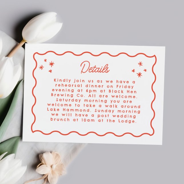 Cartons Réponse Wavy Border Whimsical Doodle Détails du Mariage (Créateur téléchargé)