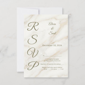 Cartons Réponse Wedding Marble and Laurel / Boda Mármol y Laurel