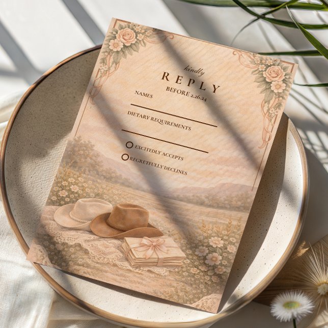 Cartons Réponse Western Meadow Keepsake Wedding (Créateur téléchargé)