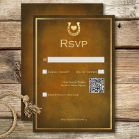 Western Rustic Horseshoe Code QR Brown & Or