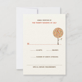 Cartons Réponse Whimsical Automne Feuilles d'automne Pop Tree Chic