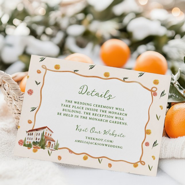 Cartons Réponse Whimsical Italian Citrus Détails du Mariage (Créateur téléchargé)