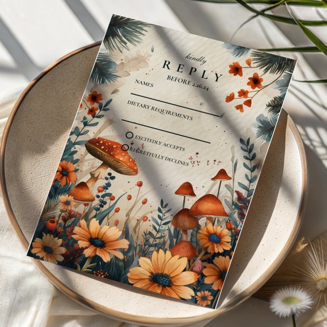 Cartons Réponse Whimsical Mushroom Forest Wedding (Créateur téléchargé)