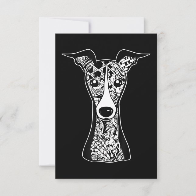 Cartons Réponse Whippet Lover | Art graphique italien Greyhound Fa (Devant)