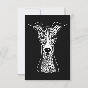 Cartons Réponse Whippet Lover   Art graphique italien Greyhound Fa