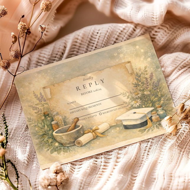 Cartons Réponse White Coat Pharmacy Graduation (Créateur téléchargé)