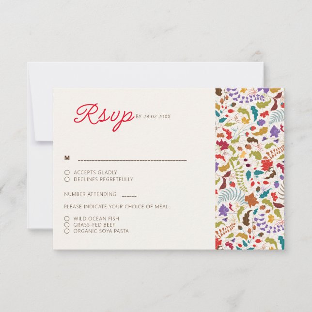 Cartons Réponse Wild Rose Woods Exotic Flower Garden Mariage (Devant)