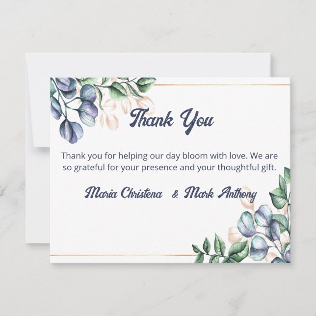 Cartons Réponse Wildflower Harmony Wedding Thank You Card (Devant)