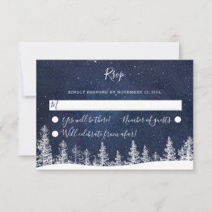 Cartons Réponse Winter Wonderland Starry Night Snow Forest Mariage