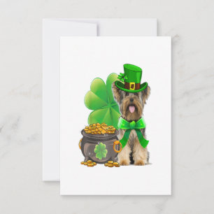 Cartons Réponse Yorkshire Terrier Shamrock Jour de la Saint Patric