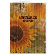 cartons rustiques pays mariage de tournesol