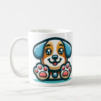"Cartoon adorable Puppy Paws Coffee Mug